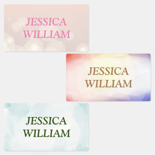 Pastel Color Personalized Name School Kids' Labels