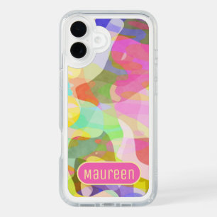 Pastel Color Pieces Abstract Art Design iPhone 16 Plus Case