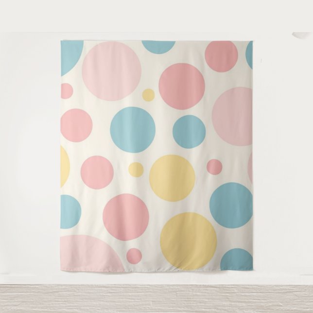 Pastel color polk dot tapestry (Front)