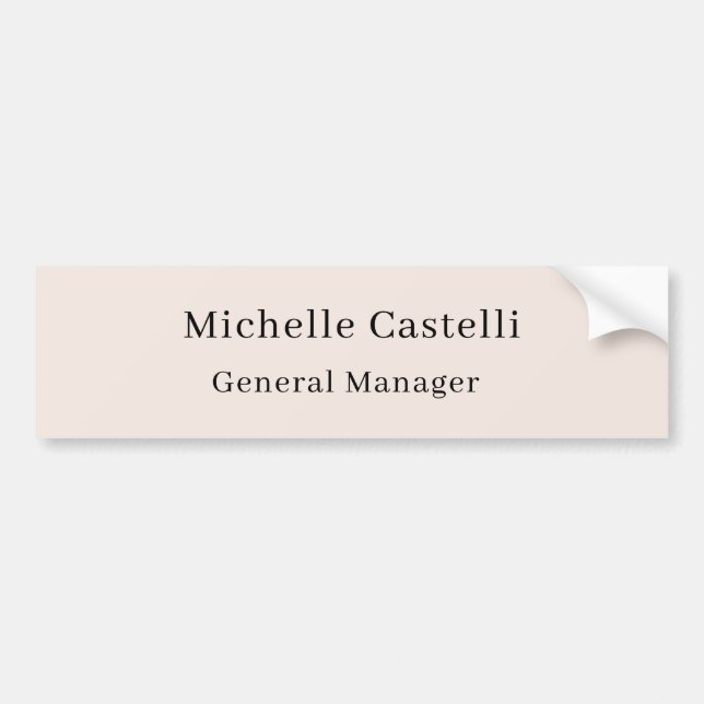 Pastel Color Professional Unique Classical Simple Bumper Sticker (Front)