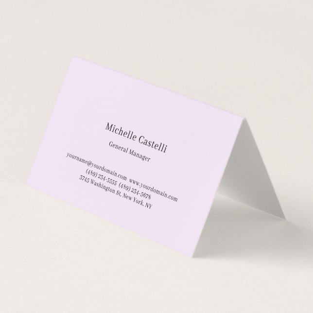Pastel Color Professional Unique Classical Simple Business Card (Front)