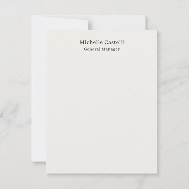 Pastel Color Professional Unique Classical Simple Note Card (Front)