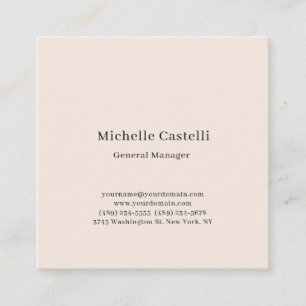 Pastel Color Professional Unique Classical Simple Square Business Card