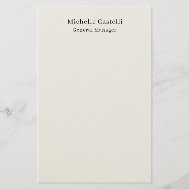 Pastel Color Professional Unique Classical Simple Stationery (Front)
