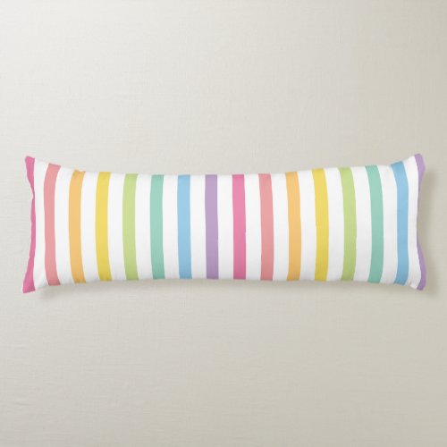 Pastel Color Rainbow Stripes Pattern Body Pillow
