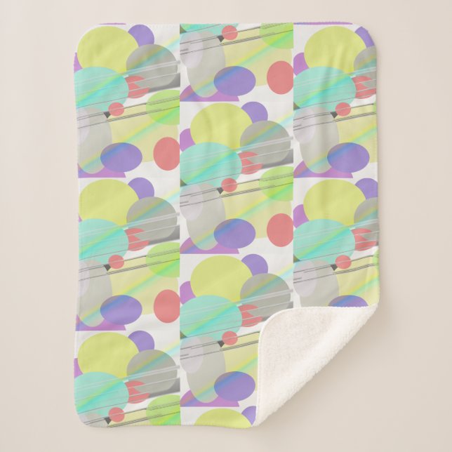 Pastel Color Round Oval Shape Throw Blanket (Front)