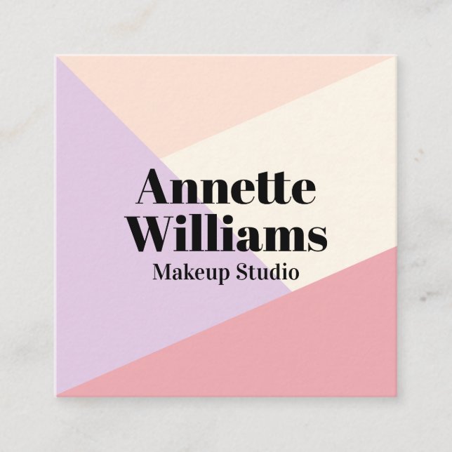 Pastel color spaces square business card (Front)