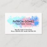 Pastel Color Splatters Interior Design Business Card