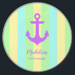 Pastel Color Stripes Nautical Anchor Custom Name  Wireless Charger<br><div class="desc">The Super cute wireless charger is a fashionable and modern device that combines style with functionality. It features a combination of teal, green and yellow colors with an anchor design in the center. The stripes add to its overall aesthetic appeal, making it look like something out of the future. Perfect...</div>