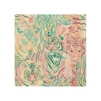 Pastel Color Tiger Art Pattern