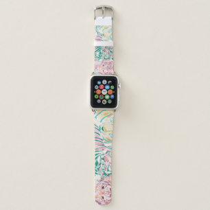Pastel Color Tiger Art Pattern Apple Watch Band
