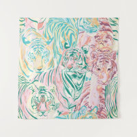 Pastel Color Tiger Art Pattern