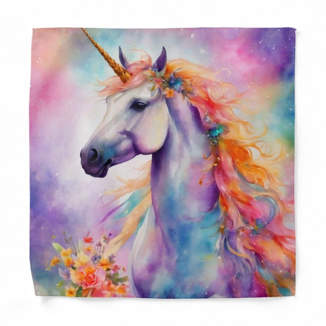 Pastel Color Unicorn Bandana (Front)