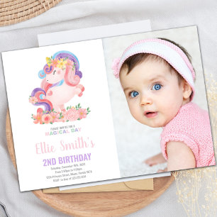 Pastel Color Unicorn Birthday Invitation