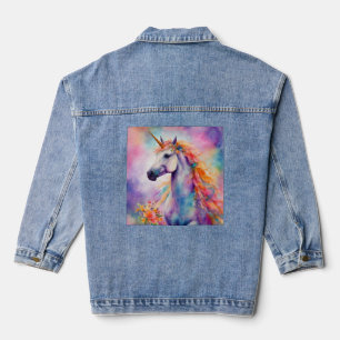 Pastel Color Unicorn Denim Jacket