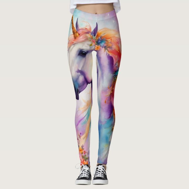 Pastel Color Unicorn Leggings (Front)