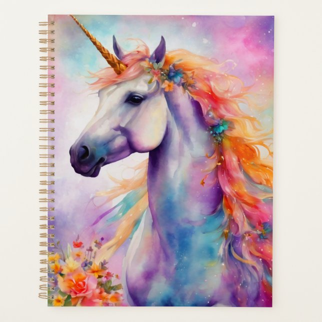 Pastel Color Unicorn Planner (Front)