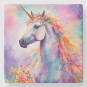 Pastel Color Unicorn Stone Coaster