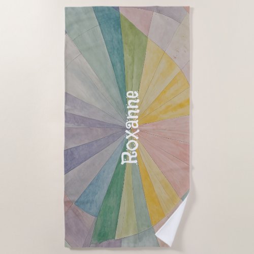 Pastel Color Wheel Odyssey Personalized Beach Towel