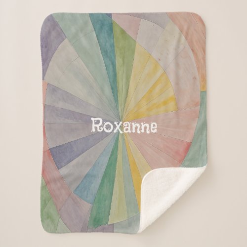 Pastel Color Wheel Odyssey Personalized Sherpa Blanket