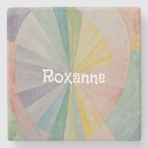 Pastel Color Wheel Odyssey Personalized Stone Coaster