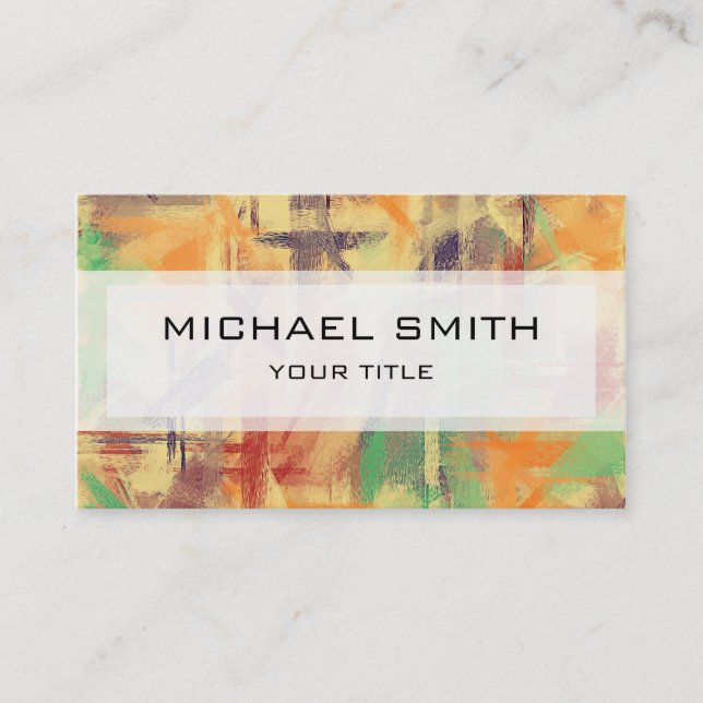 Pastel Colored Abstract Pattern #3 Business Card (Front)