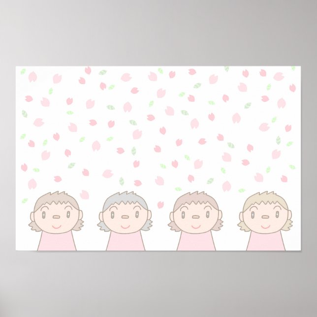 Pastel-colored art featuring children's smiles. poster (Front)