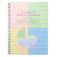 Pastel Colored Baby Shower Guest Book- Notebook