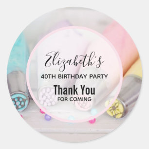 Pastel Colored Cake Decorating Tools Birthday Classic Round Sticker