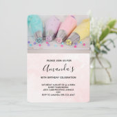 Pastel Colored Cake Decorating Tools Birthday Invitation (Standing Front)