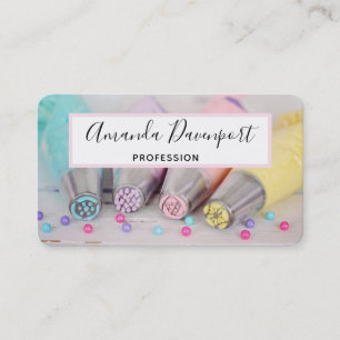 Pastel Colored Cake Decorating Tools Business Card