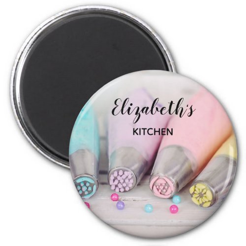 Pastel Colored Cake Decorating Tools Kitchen Magnet