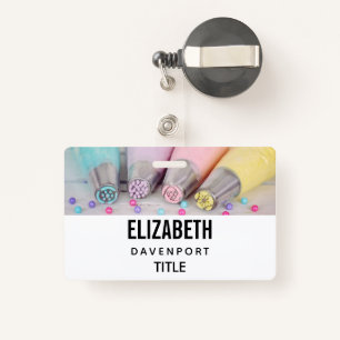 Pastel Colored Cake Decorating Tools Photograph Badge
