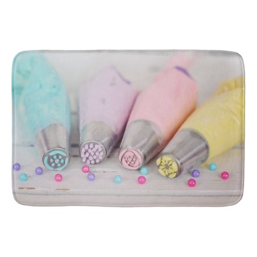 Pastel Colored Cake Decorating Tools Photograph Bath Mat