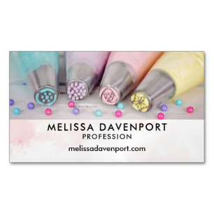 Pastel Colored Cake Decorating Tools Photograph Business Card Magnet