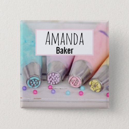 Pastel Colored Cake Decorating Tools Photograph Button