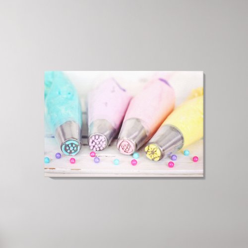Pastel Colored Cake Decorating Tools Photograph Canvas Print
