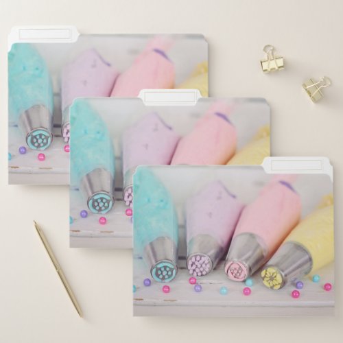 Pastel Colored Cake Decorating Tools Photograph File Folder