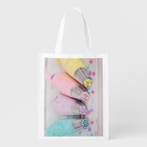 Pastel Colored Cake Decorating Tools Photograph Grocery Bag