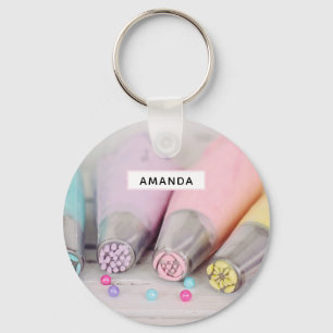 Pastel Colored Cake Decorating Tools Photograph Keychain
