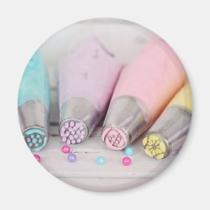Pastel Colored Cake Decorating Tools Photograph Magnet