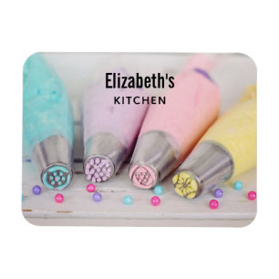 Pastel Colored Cake Decorating Tools Photograph Magnet