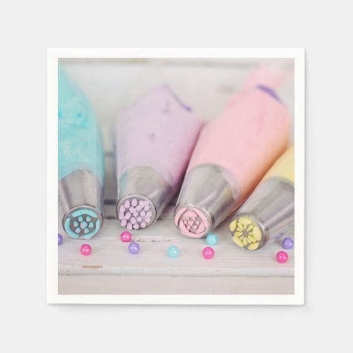 Pastel Colored Cake Decorating Tools Photograph Napkins