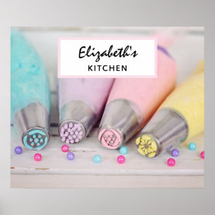 Pastel Colored Cake Decorating Tools Photograph Poster