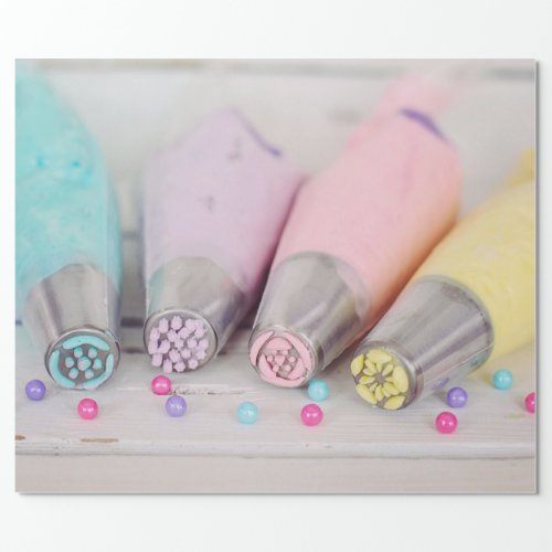 Pastel Colored Cake Decorating Tools Photograph Wrapping Paper
