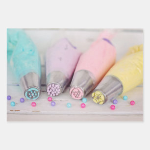 Pastel Colored Cake Decorating Tools Photograph Wrapping Paper Sheets