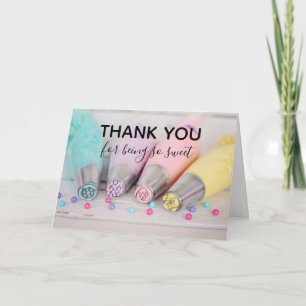 Pastel Colored Cake Decorating Tools Thank You Card