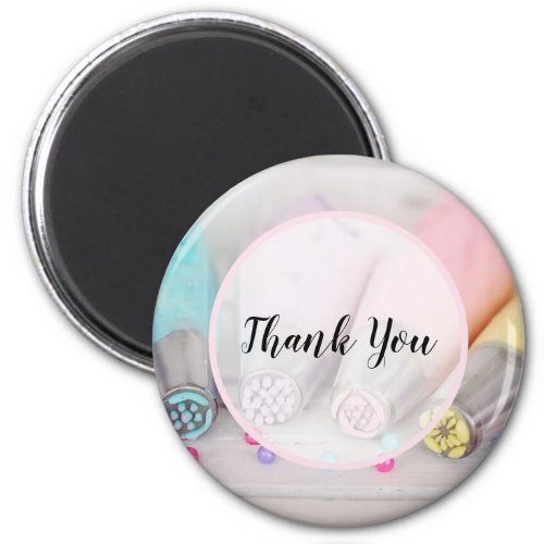 Pastel Colored Cake Decorating Tools Thank You Magnet