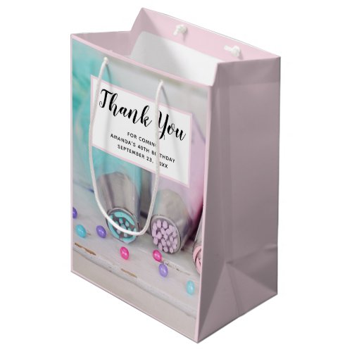 Pastel Colored Cake Decorating Tools Thank You Medium Gift Bag