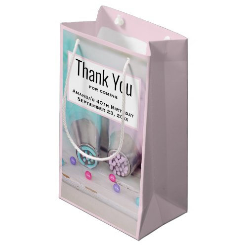 Pastel Colored Cake Decorating Tools Thank You Small Gift Bag